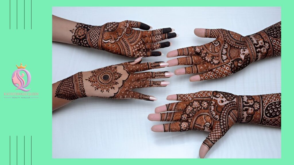 Royal Rajasthani bridal mehndi design for full arms